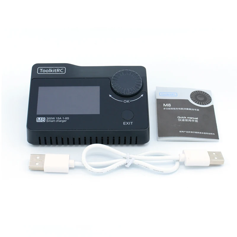 ToolkitRC M8 DC 300 Вт 15A мини-зарядное устройство для балансировки аккумулятора Dis зарядное устройство для 2-8S Lipo батарея черный