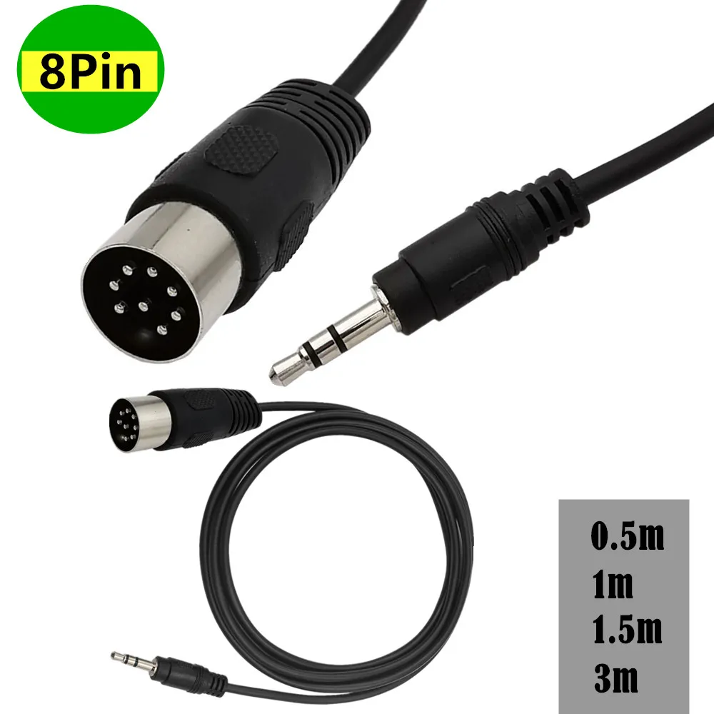 Din Audio Adapter Cable Din 8 Pin to 3.5mm Cable 8Pin Din Male Plug to 3.5mm Male Audio Adapter Cable for Musical instrument audio equipment 0.5m-3m