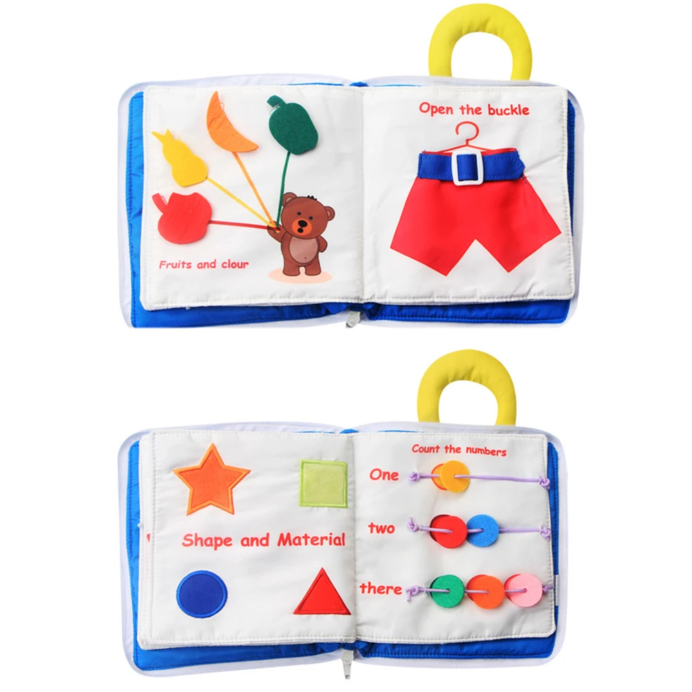 

Baby Cloth Book Practice Hand Early Learning Educational Quiet Books Soft Cute Unfolding Washable Parent-Child Interaction Book