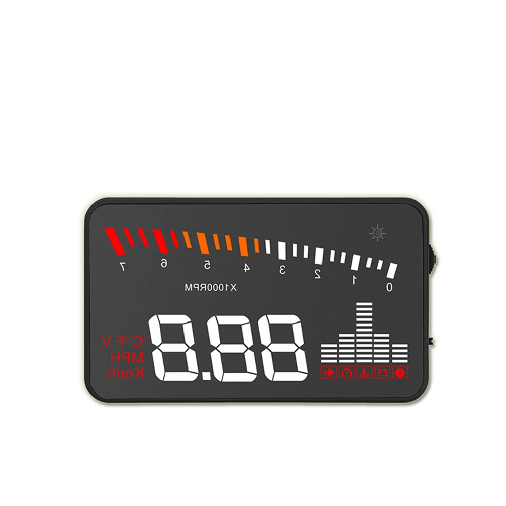 X5 HUD Дисплей лобовое стекло ABS автомобиль электронный OBD II Многофункциональный Напряжение сигнализации прозрачный 3,5 дюймов экран универсальный