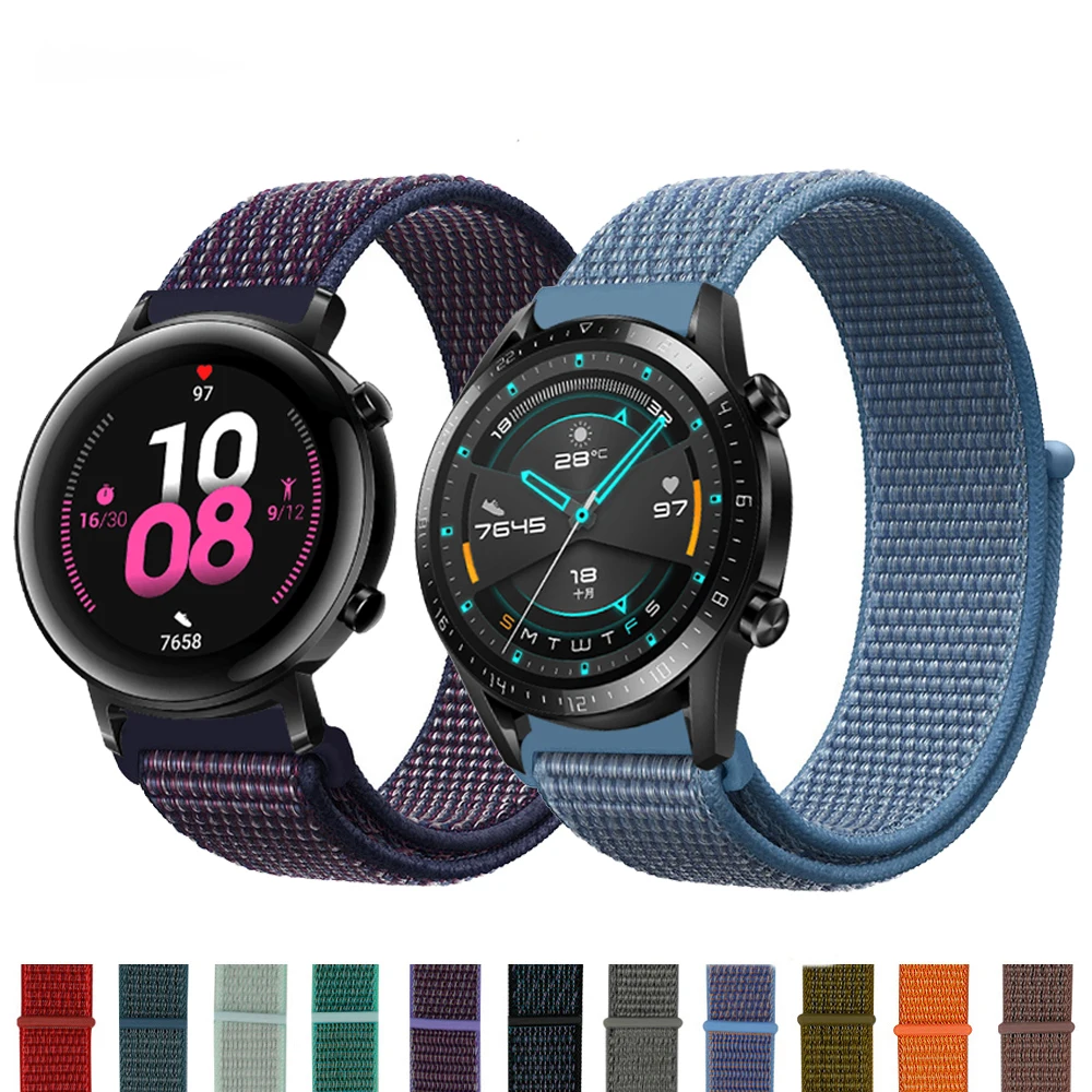 

22 mm watch band for huawei watch gt 2 strap correa huawei watch gt2 band honor magic watch 2 breathable nylon wrist watch band
