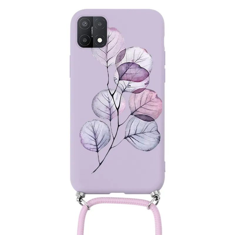 Chain Necklace Case For OPPO A15 A 15 4G Capa Strap Cord Lanyard Fundas For OPPOA15 OPPOA 15 Silicone Shockproof Cover Bumper floating waterproof phone case Cases & Covers