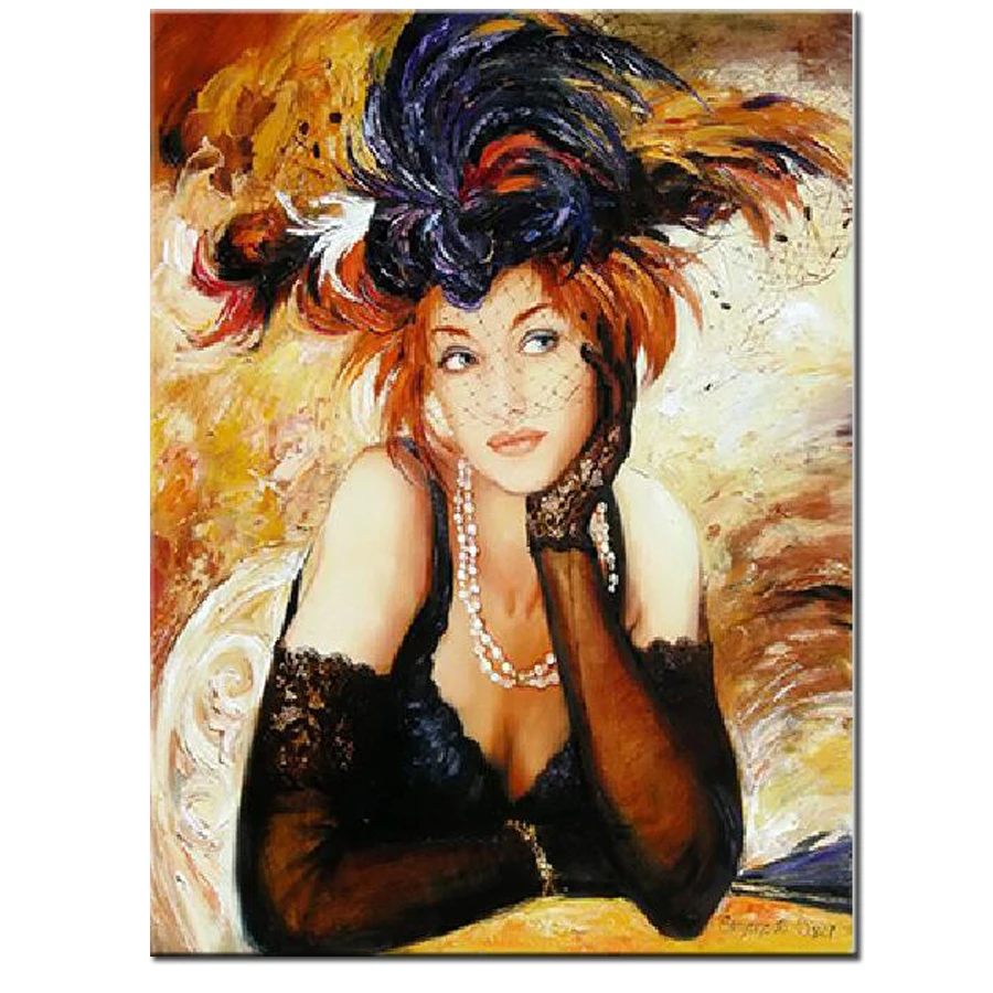 

Cross Stitch Diamond Painting Hat Women Full Square Surrounded Diamond Embroidery Puzzle 5d Mosaic Kit Portrait Gift,N1183