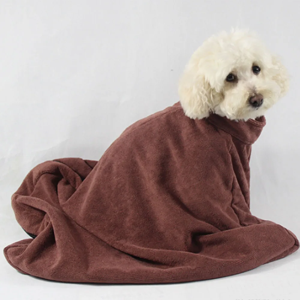 Банный халат для собак, специальный банный халат для домашних животных, полиэфирное банное полотенце, супер впитывающее воду, застежка-молния, чистое сушильное полотенце, дропшиппинг, Новинка