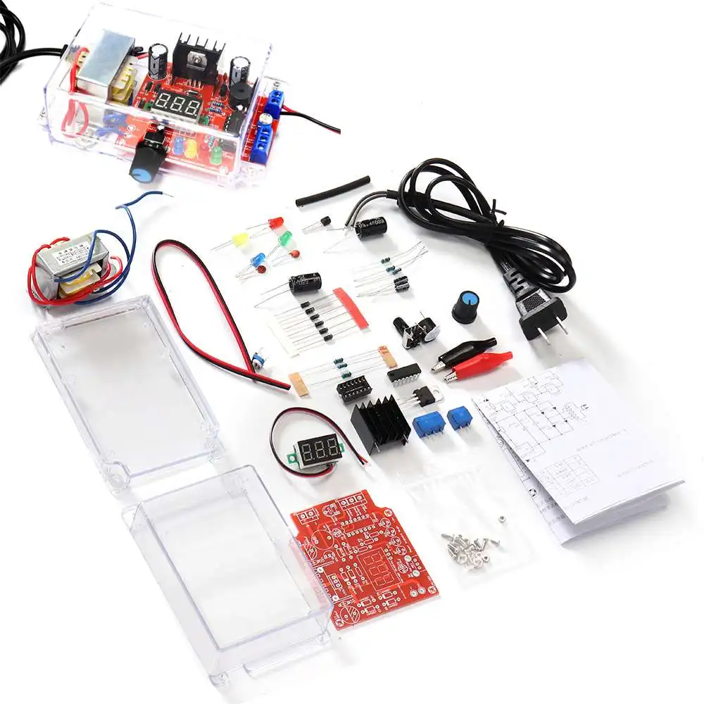 LM317 регулируемый источник питания постоянного тока DIY Электронный комплект 220 В/110 В до DC1.25-12V Вольтметр для пайки тренировочный аксессуар