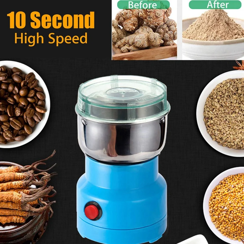 New Coffee Bean Grinder Mill Grinding DIY Tool Home Medicine Flour Powder Crusher Electric Herbs Spices Nuts Grains US Plug