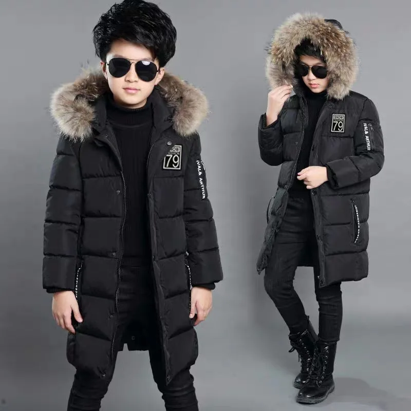 

Teens Boys Padded Cotton Hooded Detachable Jacket Children Outfits Wild Child Coat Warm Outerwear Parkas For 4 6 8 9 10 12 Year