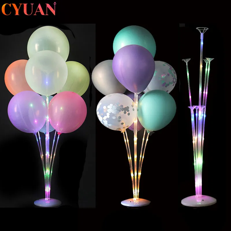 1/2set Led Light Air Balls Stand Holder Column Kids Birthday Party Balloon Stick Wedding Decor Baloon Helium Globos Adult Ballon