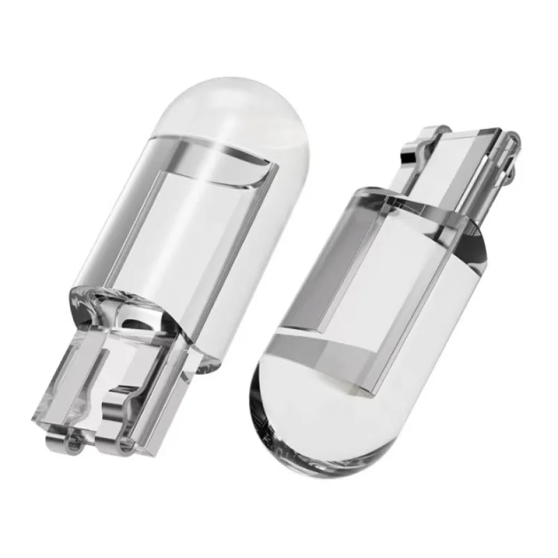 10PCS W5W Led T10 Car Light COB Glass 6000K White Auto Automobiles License Plate Lamp Dome Read DRL Bulb Style 12V Accessories