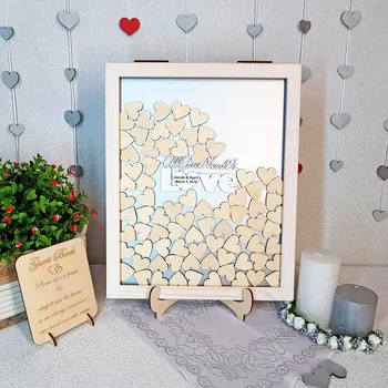 

Rustic hearts Guest book alternative drop box, custom wood wedding guest book ideas, Memory Box, shadow box frame with name date