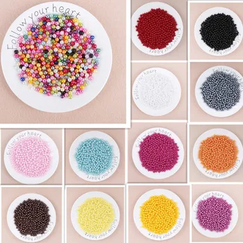 

1000pcs Colorful ABS Imitation Pearl Round Shape Beads 4/6/8mm Seed Loose Spacer Hole Beads For Jewelry Making Supplies DIY