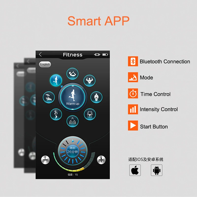 Bluetooth контроль живота фитнес пояс массажер EMS электрический стимулятор мышц