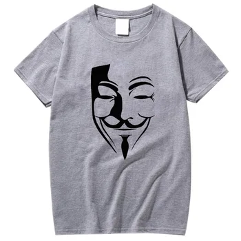 

XIN YI Men High quality 100% cotton T-shirt fashion casual V word vendetta print t shirt men brand clothing funny tshirts Men