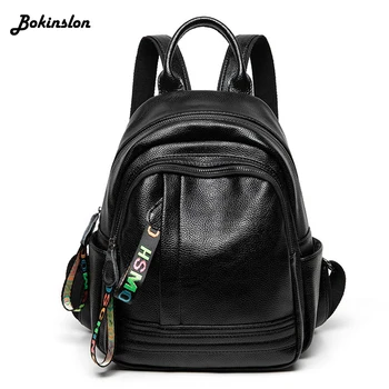 

Bokinslon Split Leather Backpack Fashion Women 2020 Casual Wild Backpack Ladies Casual Bag