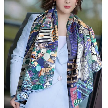

Large Square Silk Cashmere Scarf Wraps Cape Blanket Scarves for Women