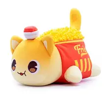 Figurine de chat en peluche Sandwich frites Donut, jouets de Collection de poupée en peluche Anime, jouets cadeaux pour enfants