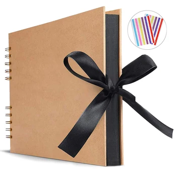 

Scrapbook Photo Album DIY Kraft Paper Memory Book for Anniversary Birthday Friends Childrens Gift