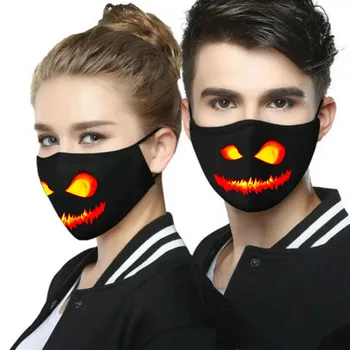 

Halloween Print Masks Funny Expression Face Mask Gasket Mouth Reusable Protective Face Mask Breathable Dustproof mascararilla