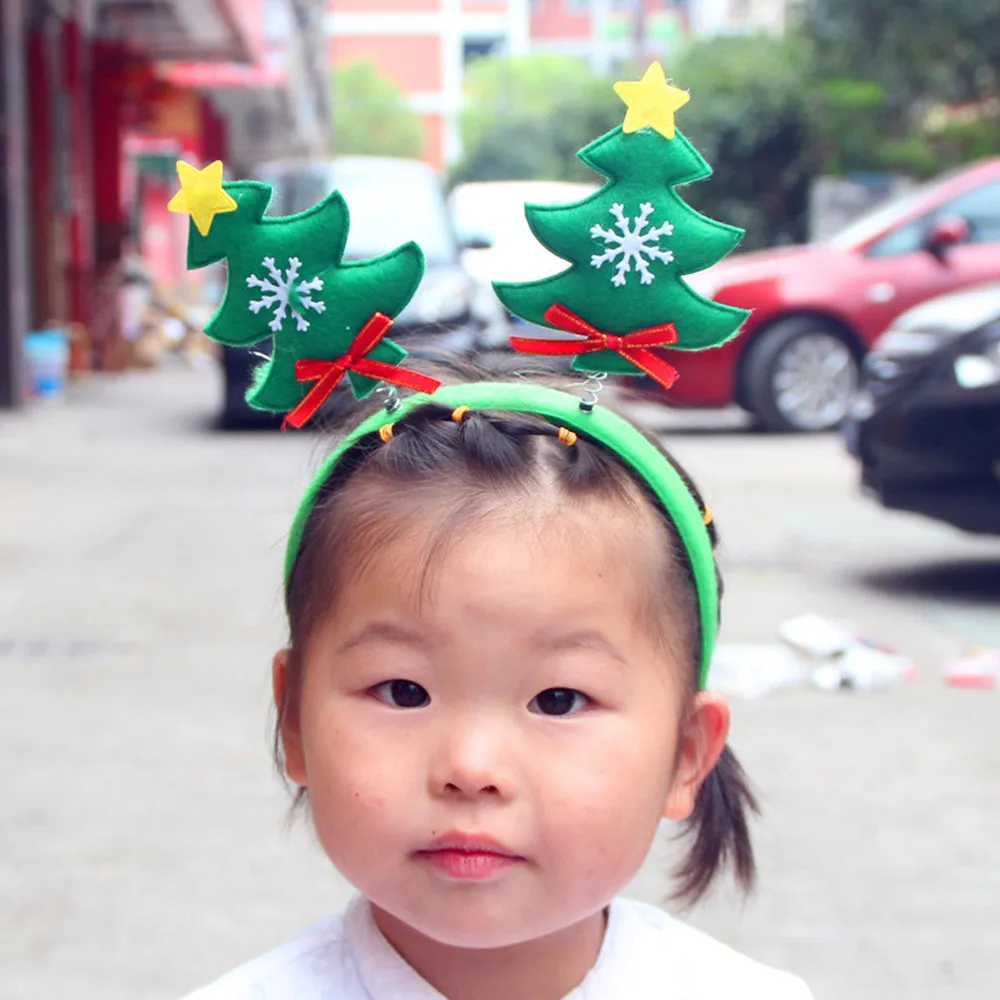 Bt21-bts, Рождественская повязка на голову, милый обруч на голову с рождественской елкой, рождественские аксессуары для волос для маленьких девочек, маленький колокольчик, 20*24 см