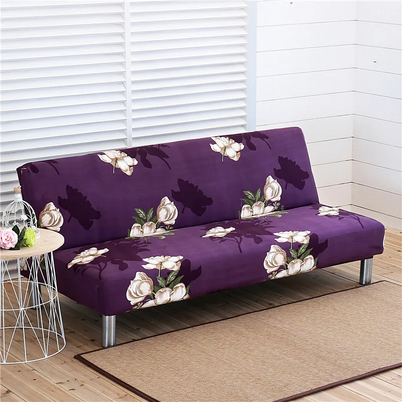 Leaves sofa All-inclusive Folding Soft Sofa Bed Cover No Armrest Slip-resistant Couch Cover Stretch Slipcover Sofa Cover Single - Цвет: 9