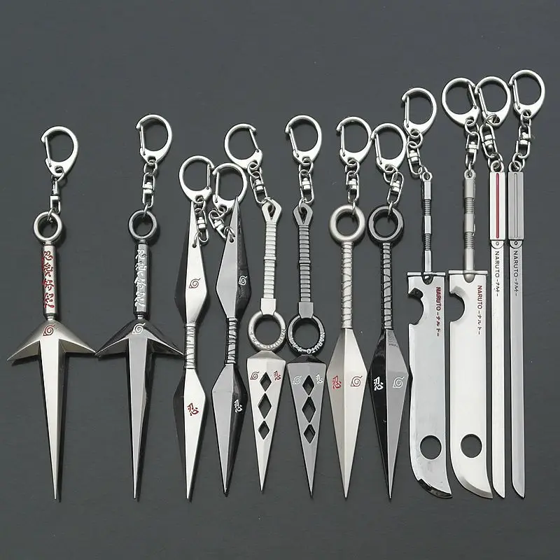 Брелок с символикой Наруто Sasuke Uchiha Ninja Kunai 12 см оружие меч копье брелок кольцо