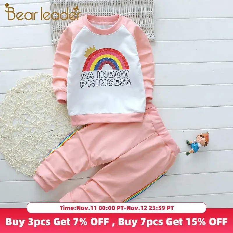 

Bear Leader Autumn Kid Boy Girl Clothing New Casual Tracksuit Long Sleeve Letter Sets Infant Clothes Baby Pants 2 3 4 5 6 Years