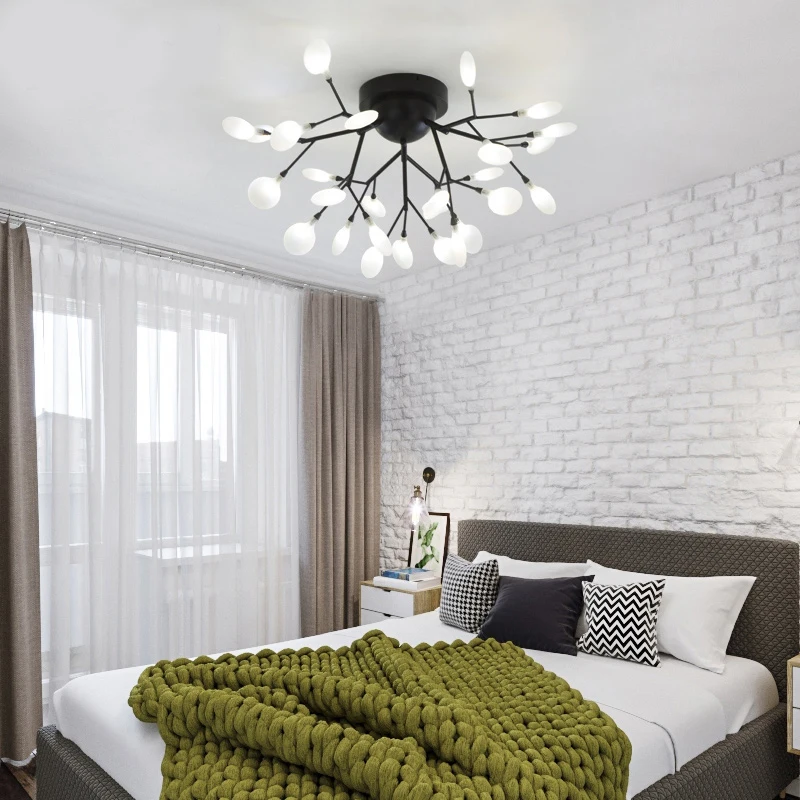 

Modern Firefly Ceiling Light Decoration Branch Chandelier Ceiling G4 bulb Light Fixture Lustre Lampara Living Room Ceiling Lamp