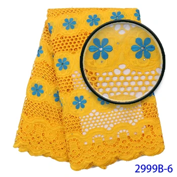 

Nigerian Dry Lace Fabrics Yellow African Dry Cotton Lace Fabric Embroidry For Woman Wedding 5yards 2999b