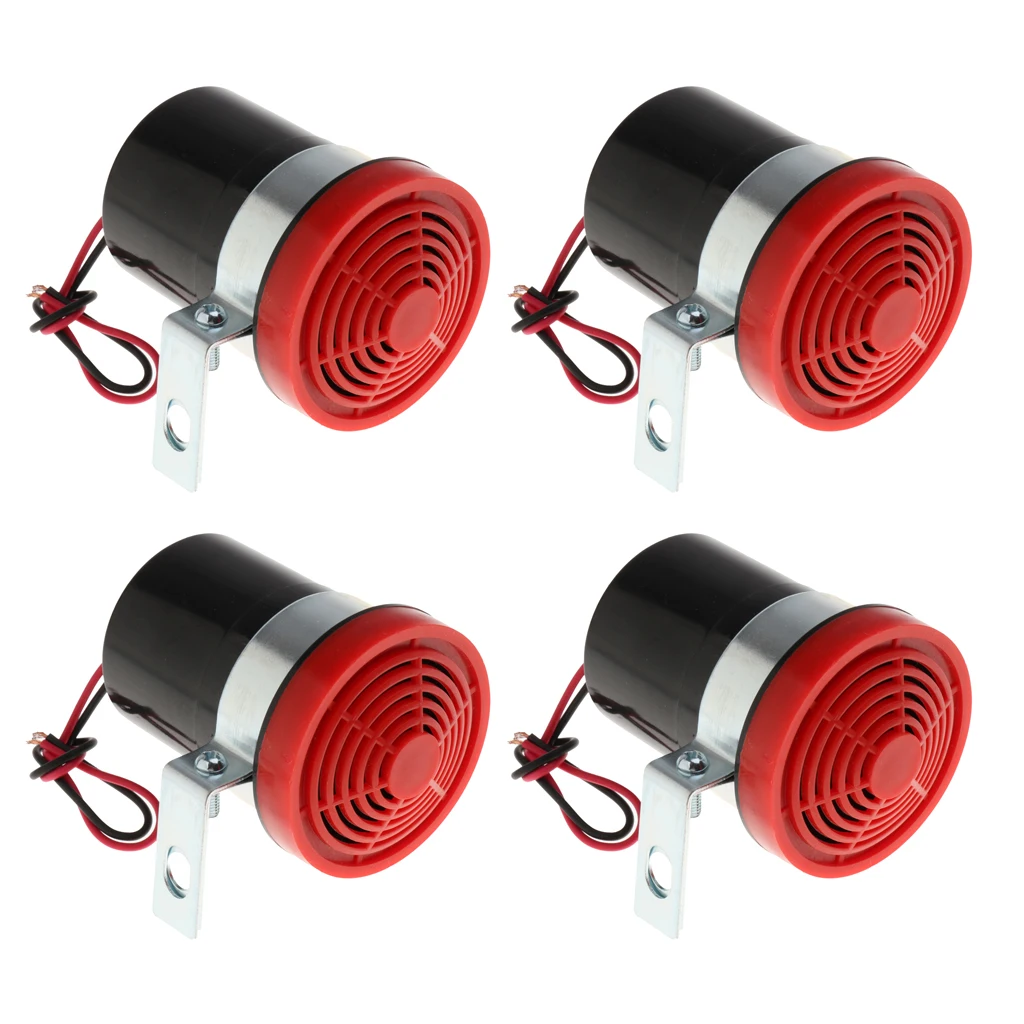 4x 105db 12V-24V Auto Car Truck Reversing Horn Loud Speaker Alarm Red
