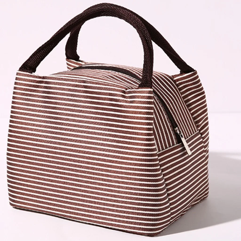 NewStriped Термосумка для еды холодные тюки термо оксфордводонепроницаемый удобный для отдыха ланч бокс сумка# HY