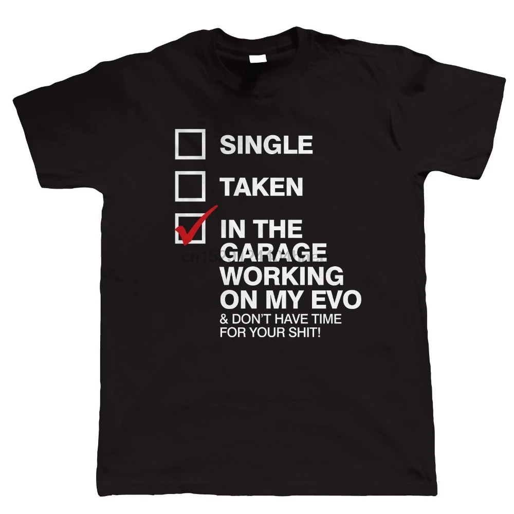2019 Новая мужская летняя в гараже работающая на My Evo Мужская футболка с забавным