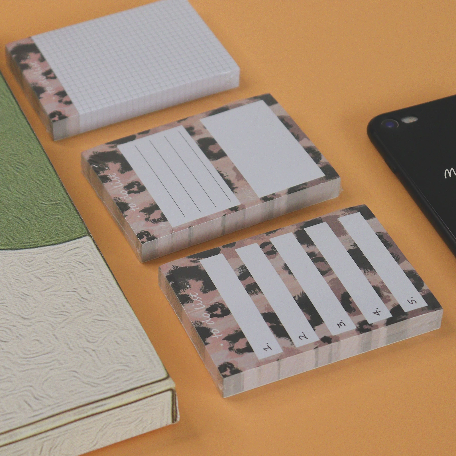 Sharkbang 74mmx105mm100 Sheets Leopard Series Memo Notepad Paper To Do List Message Notes Planner School Stationery Mini Book 4