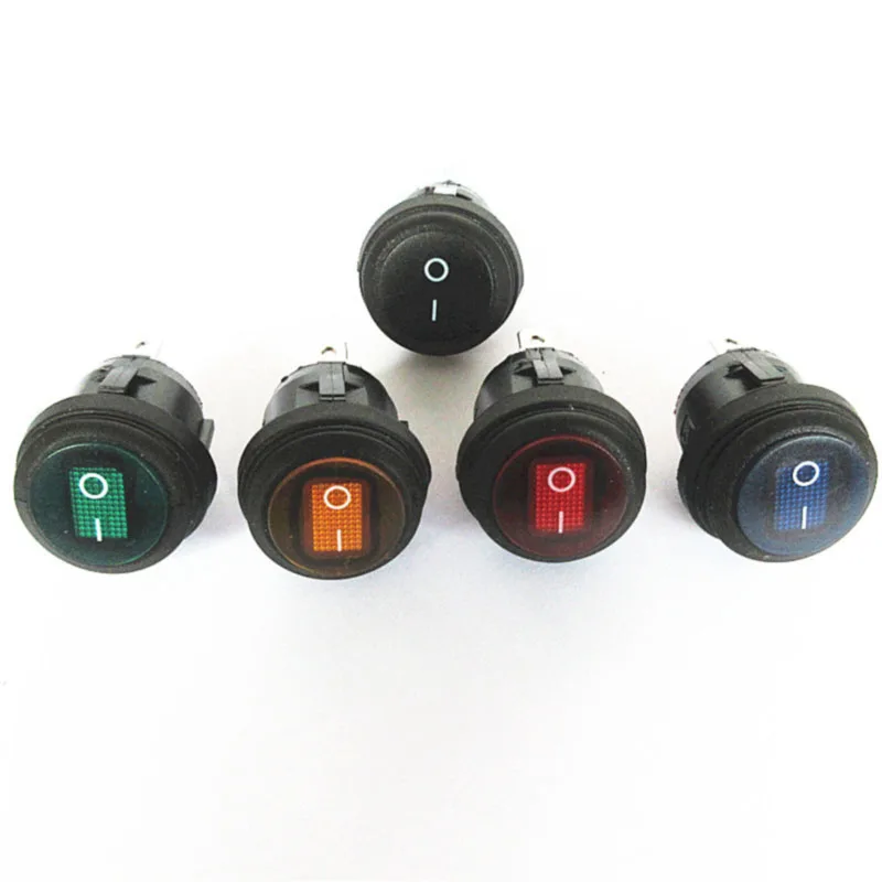 

KCD1 6A 250V Waterproof Boat-Shaped Round Switch Outer Diameter 23mm Open Hole 20mm with Lights Rocker Switches