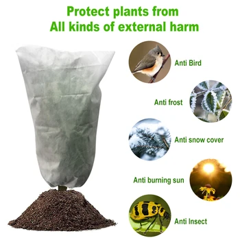 

Green House Warm Portable For Winter Plant Cover Windproof Agriculture Backyard Anti Frost With Drawstring Freeze Protection