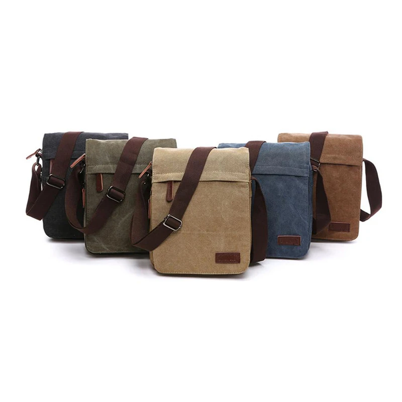 Newest Flap Quality Men Crossbody Bag Pack Hidden Zipper Shoulder Male Handbag Canvas Messenger Bags Student School Travel