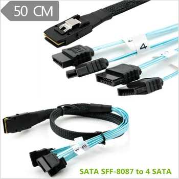 

Internal Mini SAS (SFF-8087) to 4x SATA 7-Pin F Forward Breakout Cable 50cm cable