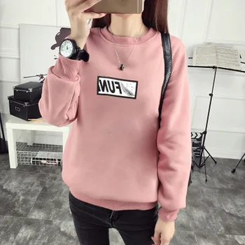 

Female Sweatershirt Autumn Novelty Tee Shirt Femme Gray color Women Pulloverwhite color