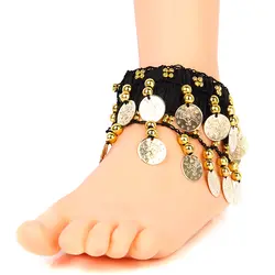 Монеты браслет на ногу Индия танец живота Болливуд Племенной массивные руки манжеты для женщин босиком сандалии ювелирные изделия