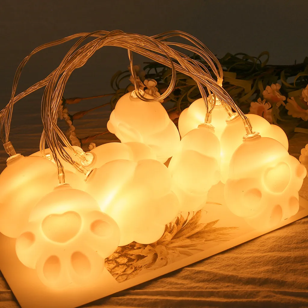 

LED Cute Cat Claw Shape Decorative Light String Children Room Layout Props