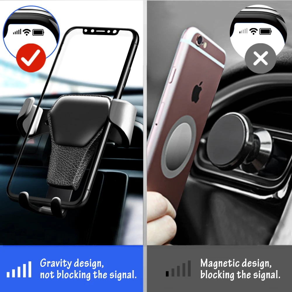 Автомобильный держатель для телефона в автомобиле с вентиляционным отверстием Автомобильный держатель Подставка для iPhone 7 8 XSMax Универсальный гравитационный держатель для мобильного телефона