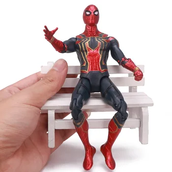 

17CM The Avengers PVC Action Figures Spiderman Figurie Kids Toys Gift without Chair