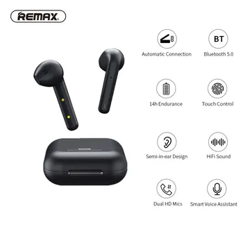 

REMAX TWS-11 True Wireless HiFi Bluetooth 5.0 Earphone DSP Noise Reduction Touch Control Earbuds with HD Mic