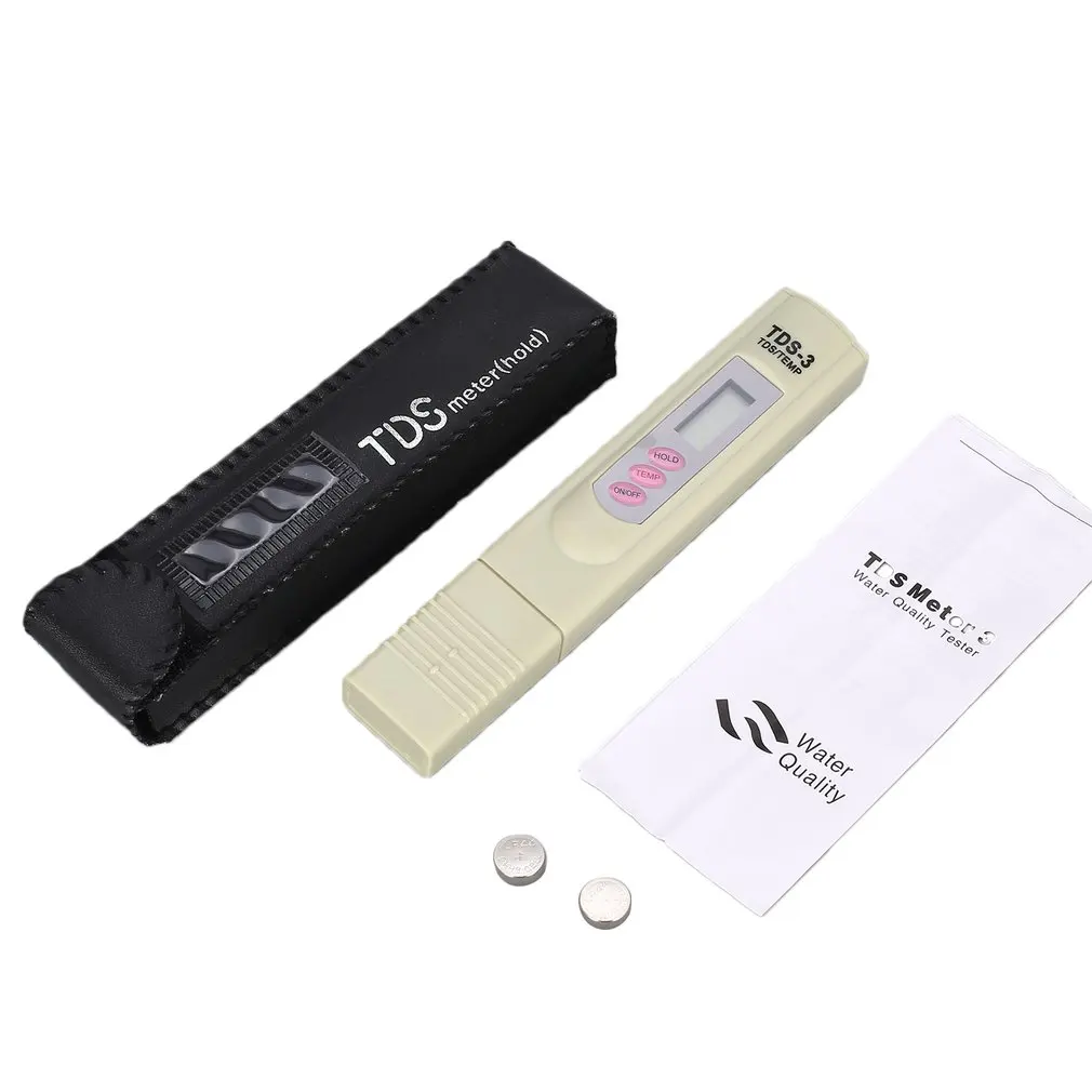 

2 in 1 Professional Water Quality Analyzer TDS-3 Monitor TEMP Meter for Aquarium Thermometer Measurement Tool with Leather case