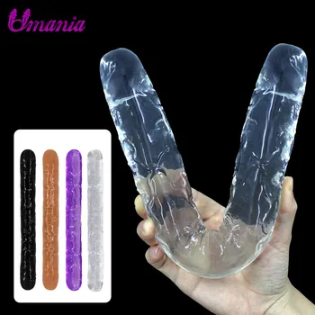 China Manufacturer Flexible Jelly Vagina Dildos for Women Double Ended Dong Lesbian Dildo Sex Toys for Woman G Spot Anal Messager Sex Shop Exporter Flexible Jelly Vagina Dildos for Women Double Ended Dong Lesbian Dildo Sex Toys for Woman G