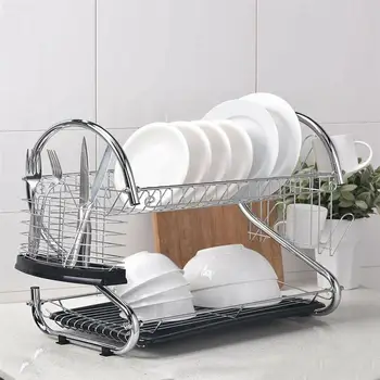 

Kitchen Dish Cup Drying Rack Kitchen Cutlery Drainer Holder Utensils Dryer Tray Dishes Plates Holder Organizer