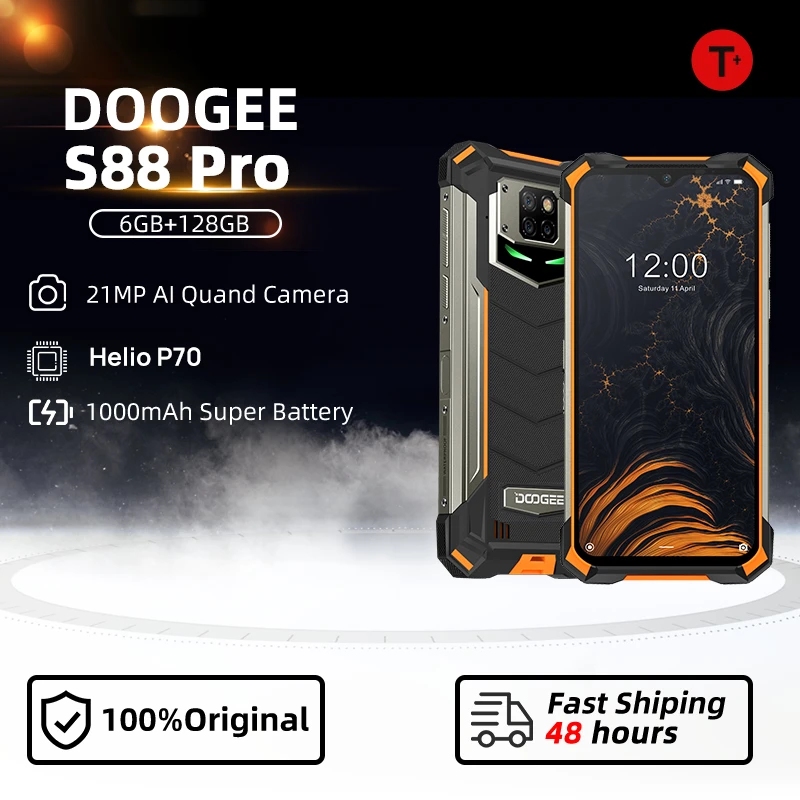 realme cell phone for gaming DOOGEE S88 Pro Rugged Phone 10000mAh Smartphone 6GB RAM 128GB ROM Cellphone Helio P70 Octa Core NFC cellphones android