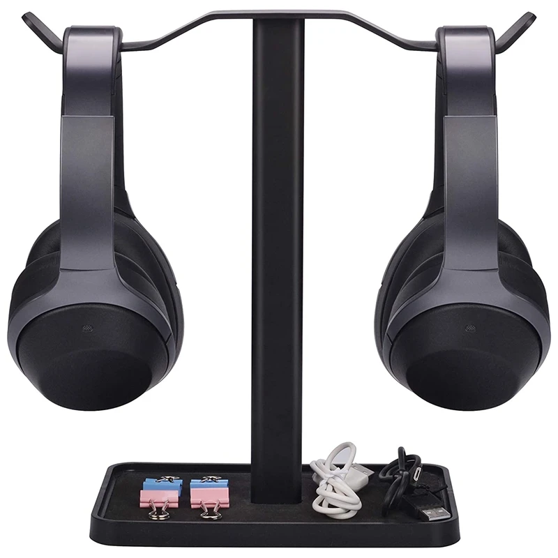 Earphone Holder Portable Acrylic Double Earphone Holder with Stable Base Suitable for All Kinds of Earphones