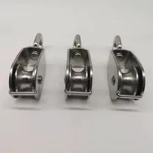 

1pcs M32 Stainless Steel 304 Single Pulley Block Chain Traction Wheel Swivel Lifting Rope without bearing