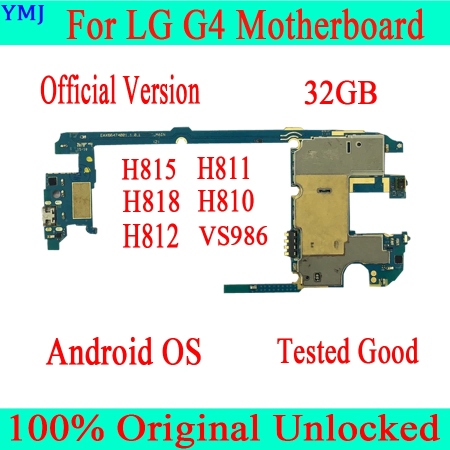 Оригинальная разблокированная материнская плата 32 ГБ для LG G4 H815 H811 H810 H812 H818 VS986 с