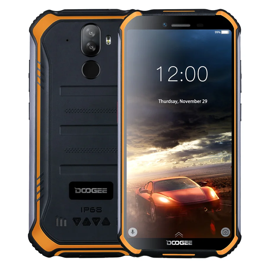 DOOGEE S40 Lite четырехъядерный 2 ГБ 16 ГБ Android 9,0 прочный телефон IP68 Мобильный телефон 5,5 дюймов дисплей 4650 мАч МП отпечаток пальца - Цвет: Orange